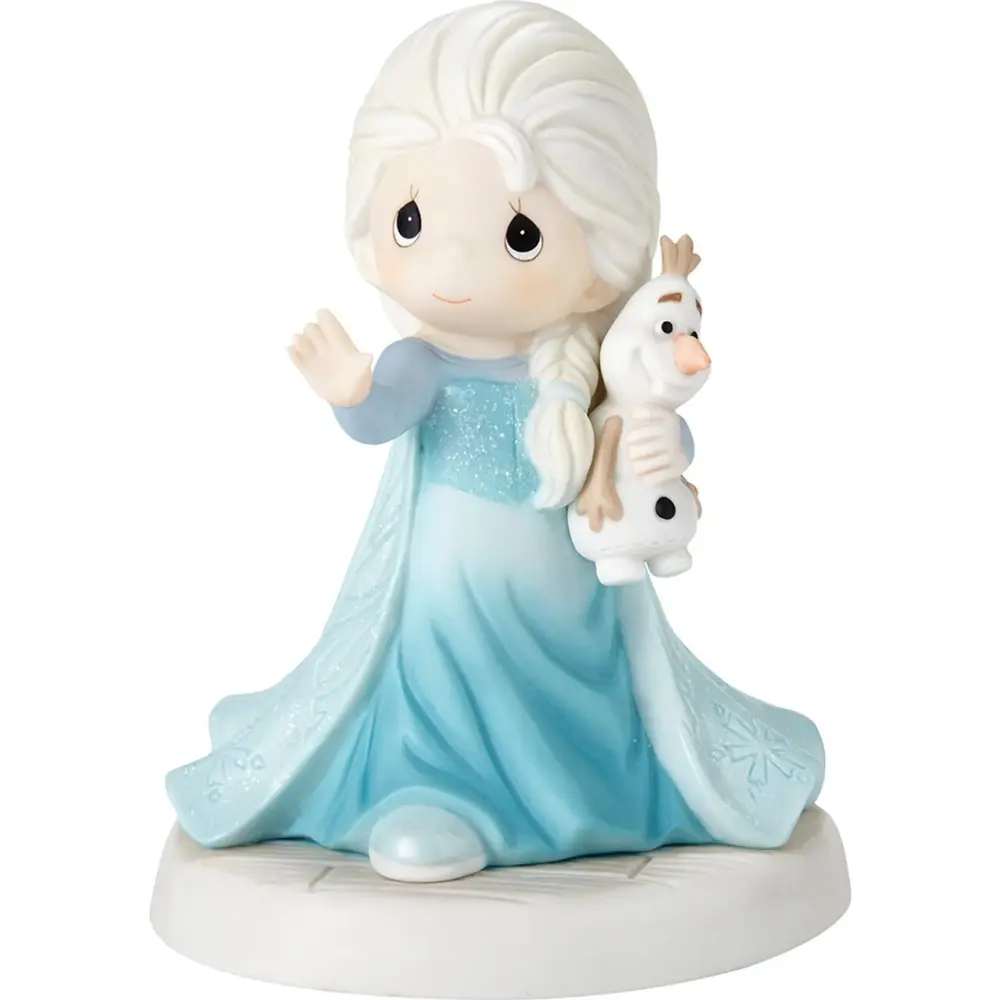 PRECIOUS MOMENTS DISNEY Porcelain Figurine ELSA OLAF Frozen Queen Snow Ice