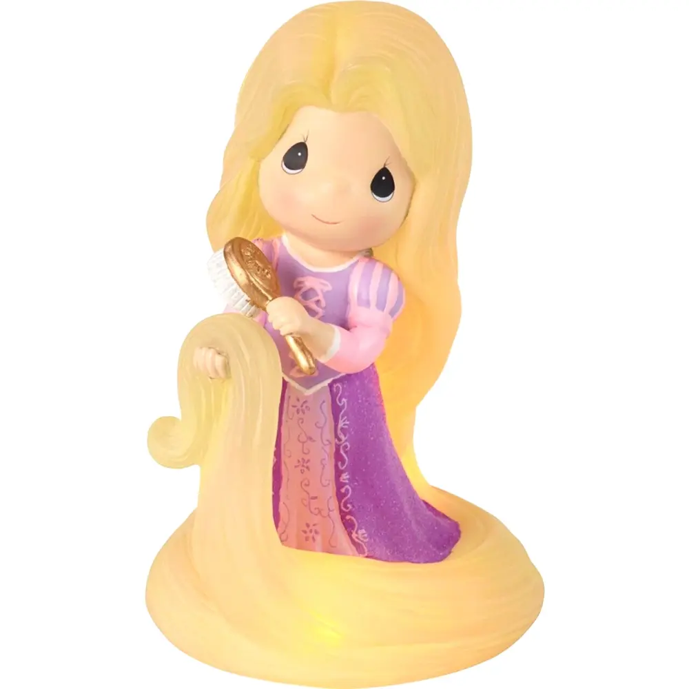 PRECIOUS MOMENTS DISNEY Glow Musical Figurine TANGLED RAPUNZEL Music Box