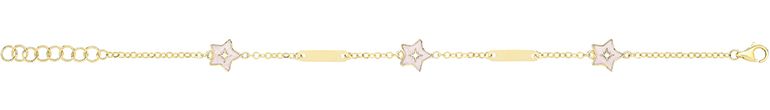 9CT YEL GOLD WHITE ENAMEL NORTH STAR BRACLET