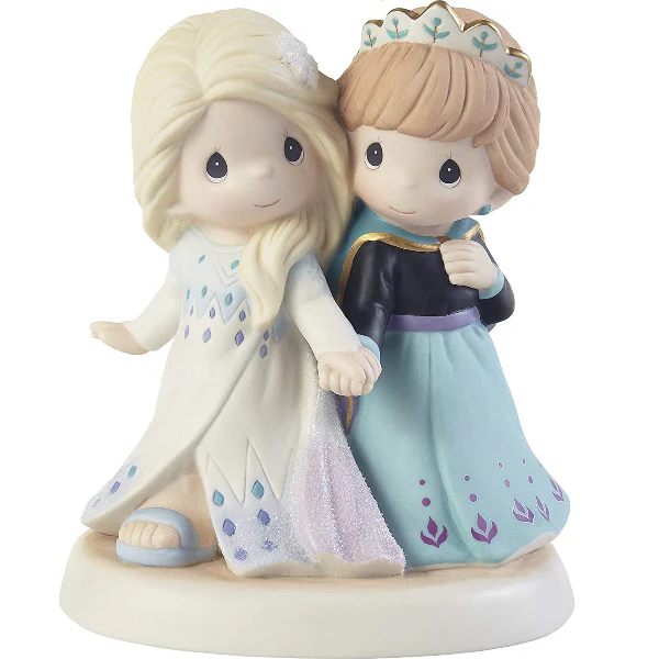 Precious Moments Disney Frozen Elsa and Anna Together We're Strong Bisque Porcelain Figurine