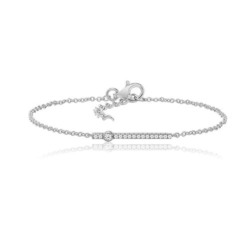 SILVER & CO FINE BAR BRACLET RHODIUM PLATED