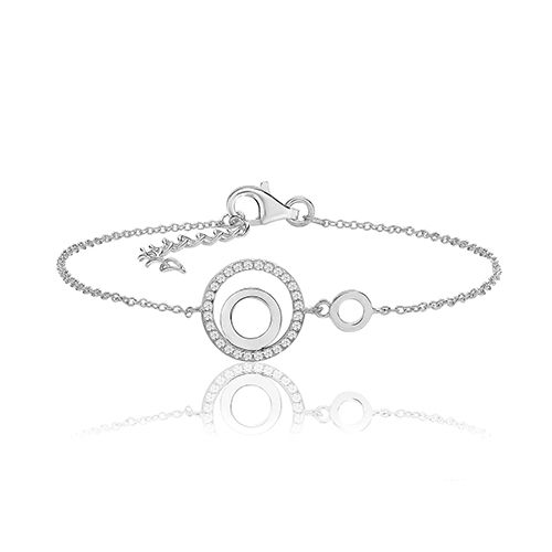 SILVER & CO FINE CIRCLEL OF LIFE BRACLET RHODIUM PLATED
