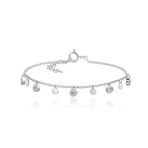 SILVER & CO FINE BY THE YARD BRACLET RHODIUM PLATED