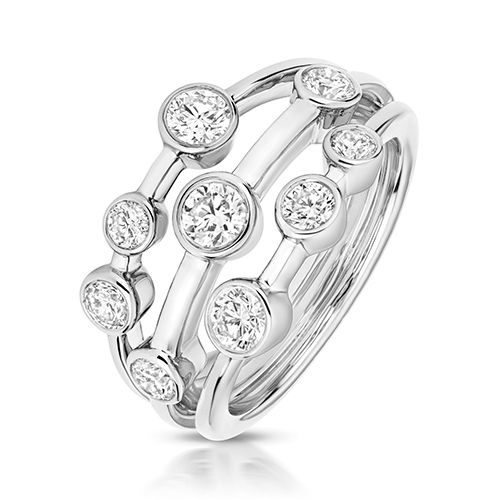 1.0CT LAB GROWN DIAMOND RUBOVER RING IN 9CT WHITE GOLD