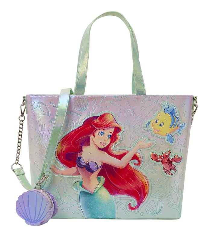 Loungefly - Disney The Little Mermaid Ariel & Flounder Tote Bag with Coin Bag