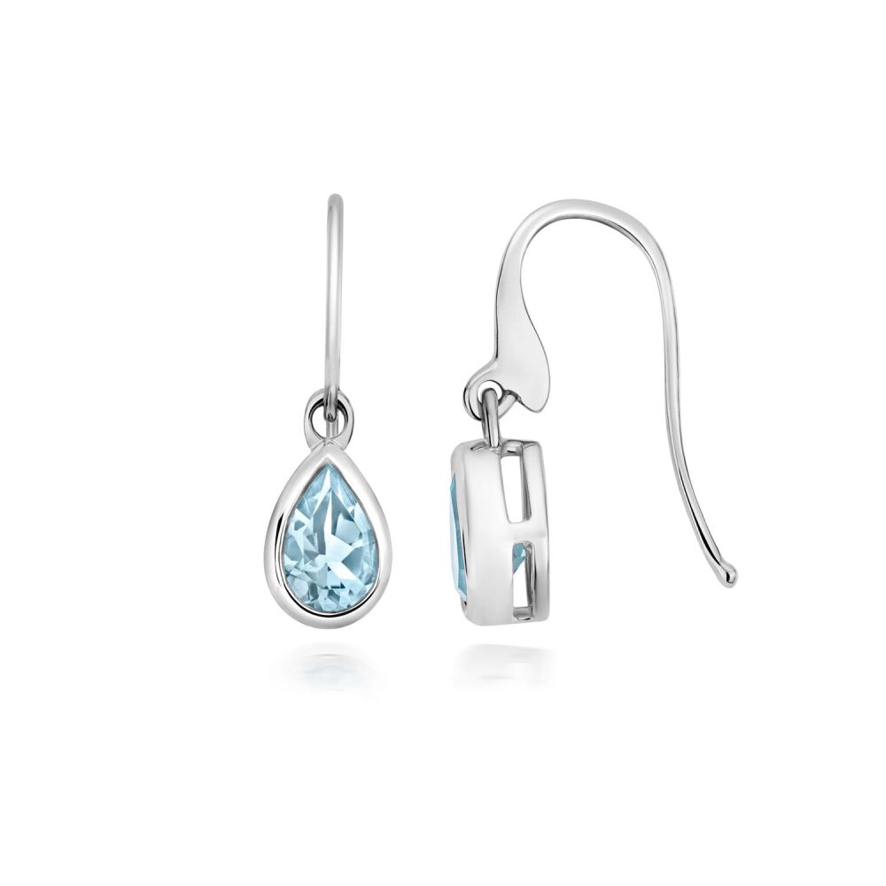 9CT AQUAMARINE DROP EARRINGS