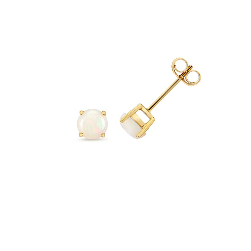 9CT OPAL STUD EARRINGS ROUND