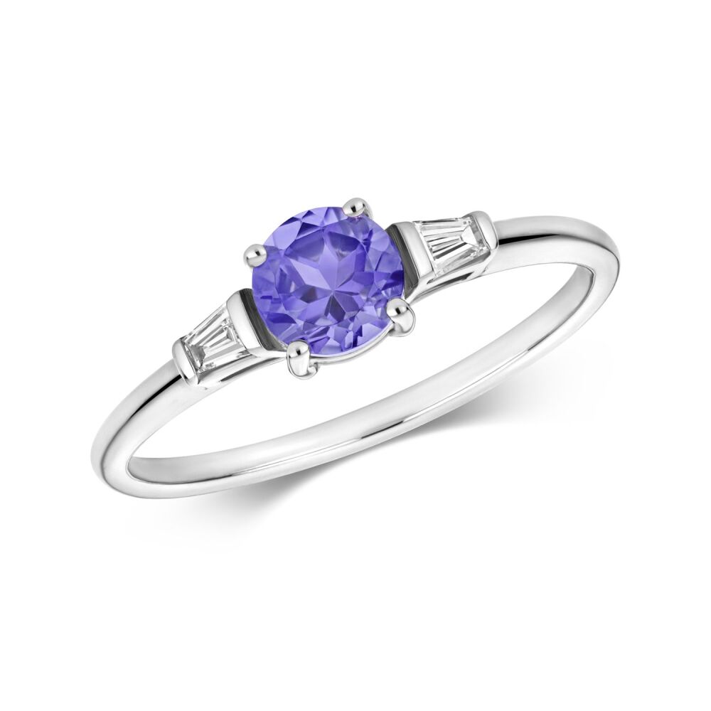 9CT DIAMOND AND TANZANITE RING