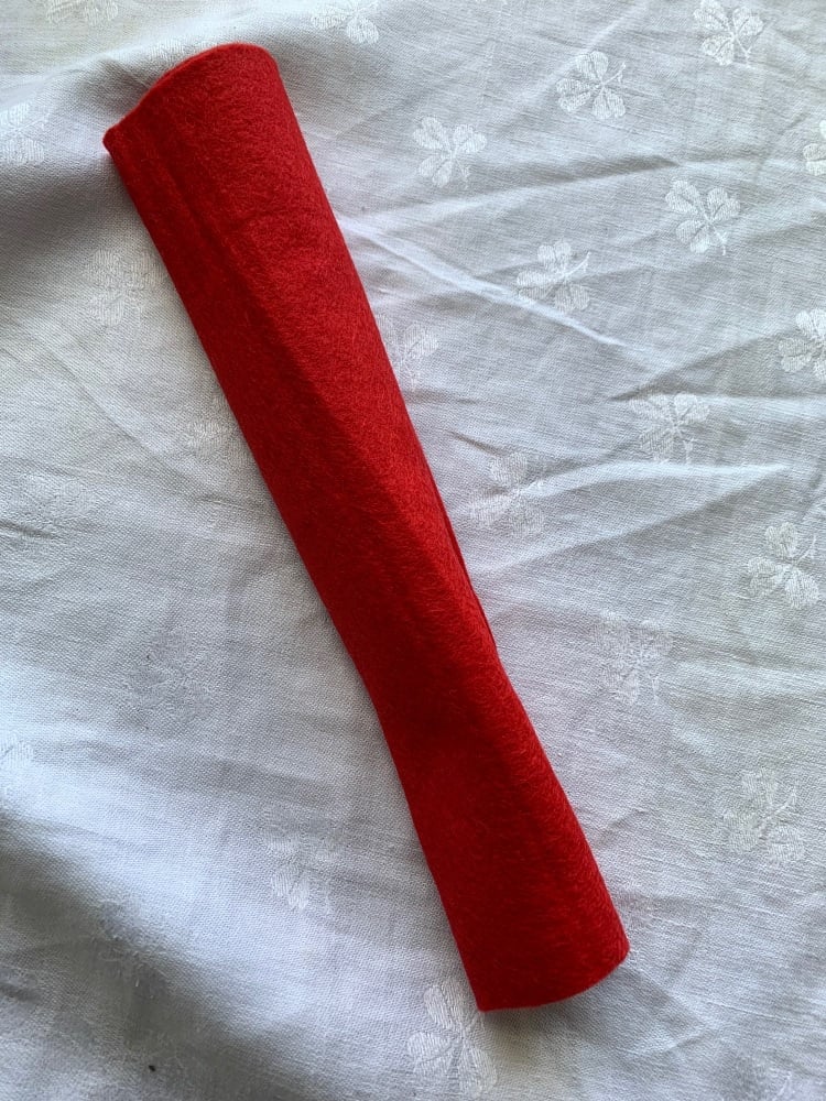Wool Felt piece for Luna body and coat - red