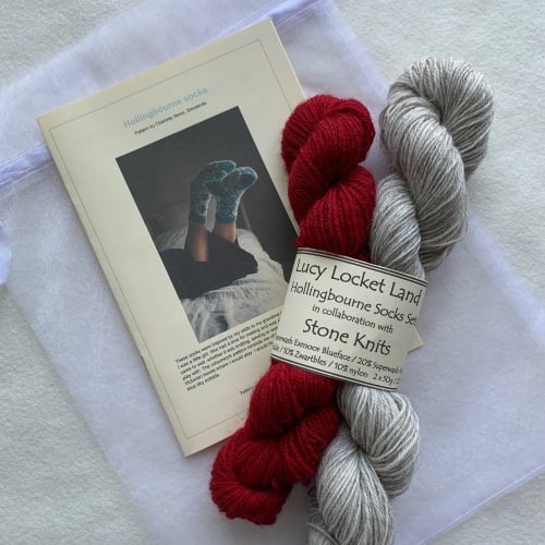 1. Rich red Hollingbourne Sock Set with Exmoor Sock Yarn