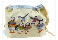           Woolly Puffin drawstring Project bag 