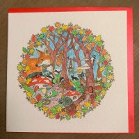  Locket's Enchanted Woodland Greetings Cards - Badger in a hat