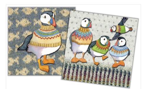                   Woolly Puffins Mini Card Pack