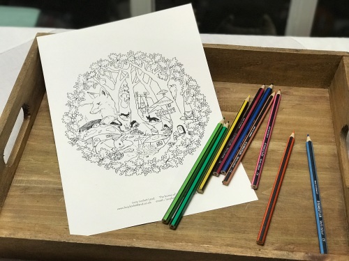                                           A4 Colour-in sheet Enchanted Wood