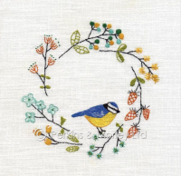 *new* Embroidery Blue Tit card