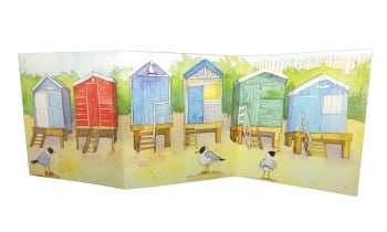 Double Fold Beach Huts Card