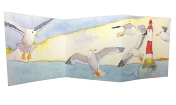 Double Fold Seagulls Card