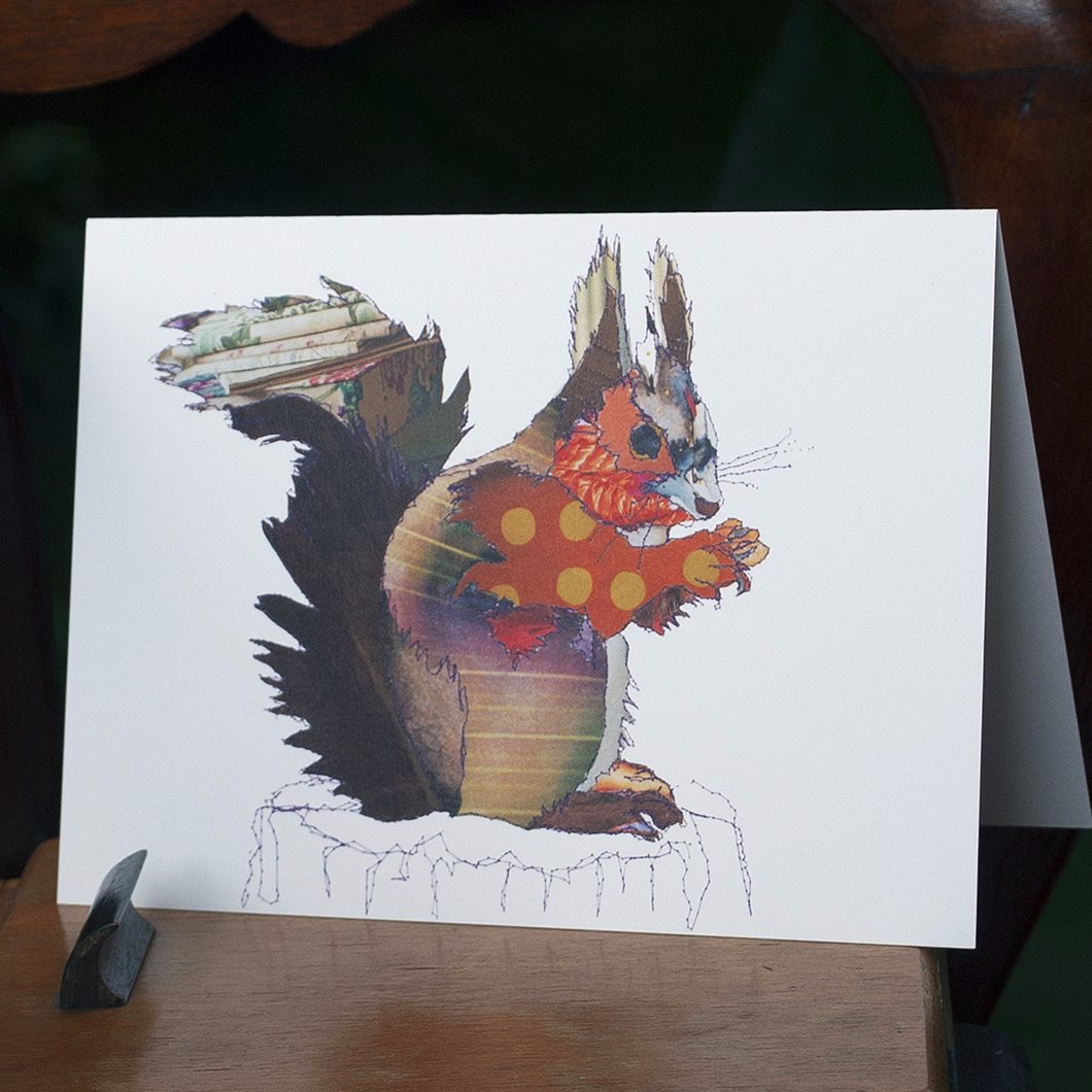 Red Squirrel blank card by Catherine Kleeli