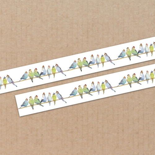 *New* Budgies in Beanies 15mm washi tape