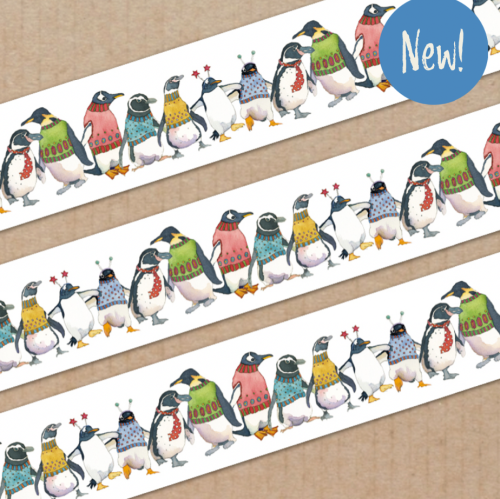 *New* Penguins in Pullovers 20mm washi tape