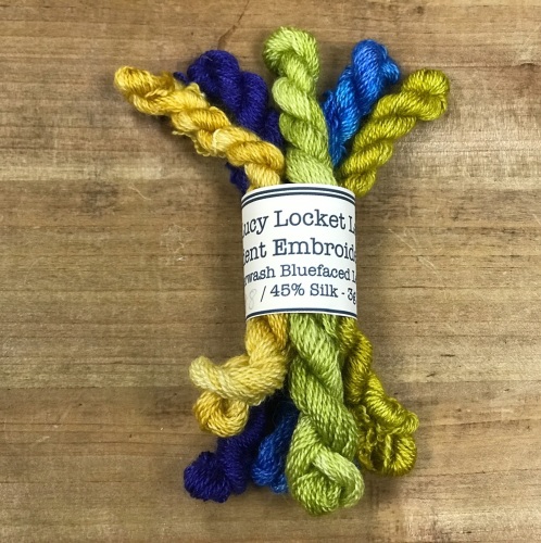 Hand Dyed BFL/Silk embroidery thread bundle  #8