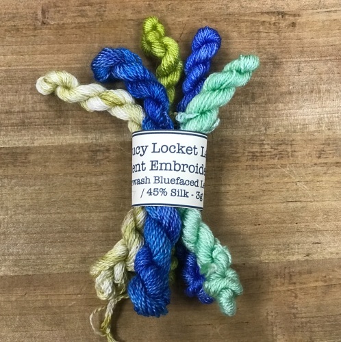 Hand Dyed BFL/Silk embroidery thread bundle  #7