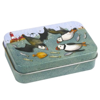 Diving Puffins new mini hinged tin