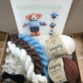 New Dog in a Jumper with organic Babytoly cotton - Chocolate and Cream