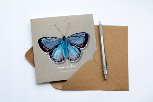 Common Blue Butterfly Card