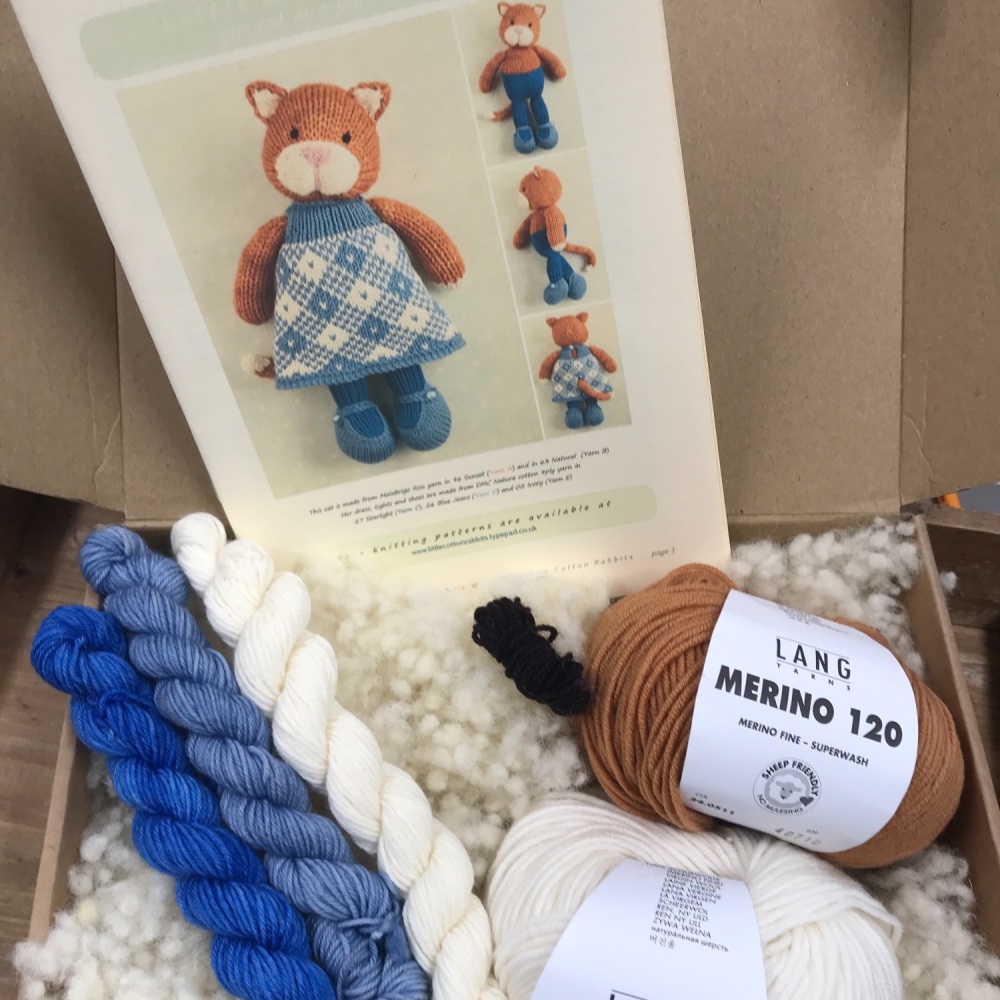 New Cat in a Dress with Merino DK - Ginger and White