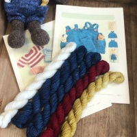 Special “Little Cotton Rabbits” dungarees and jumper pattern and yarn set