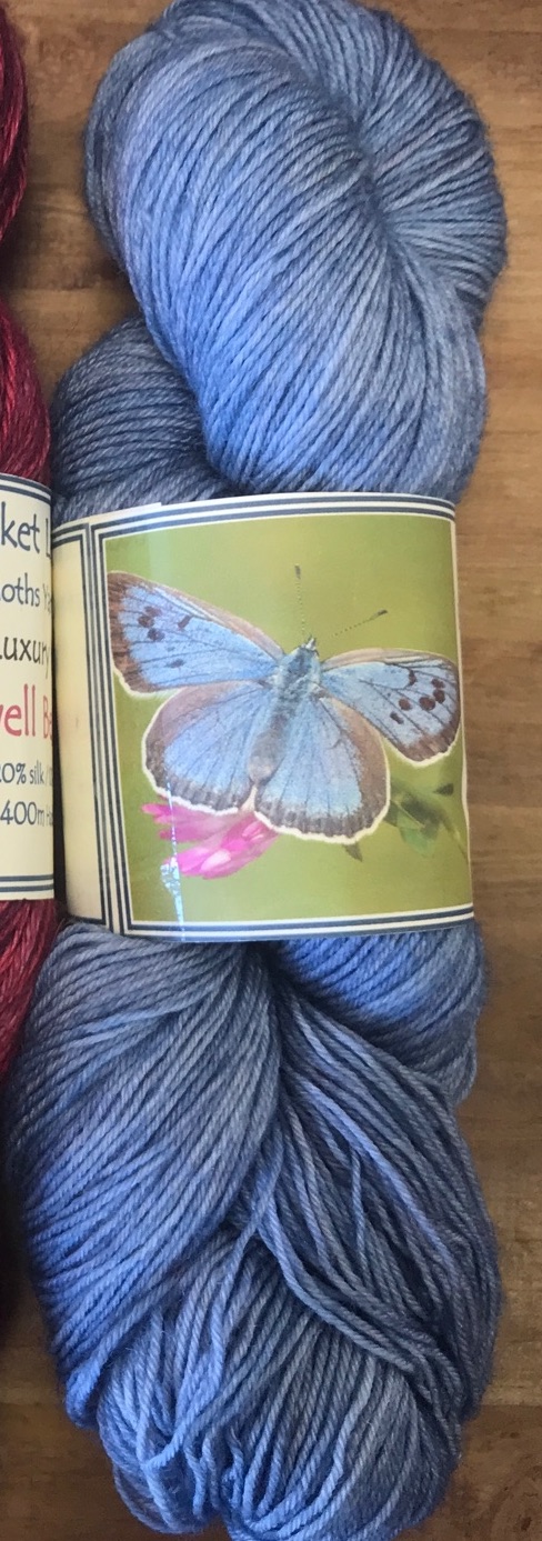 January - Large Blue Butterfly - BFL/Nylon Sock 