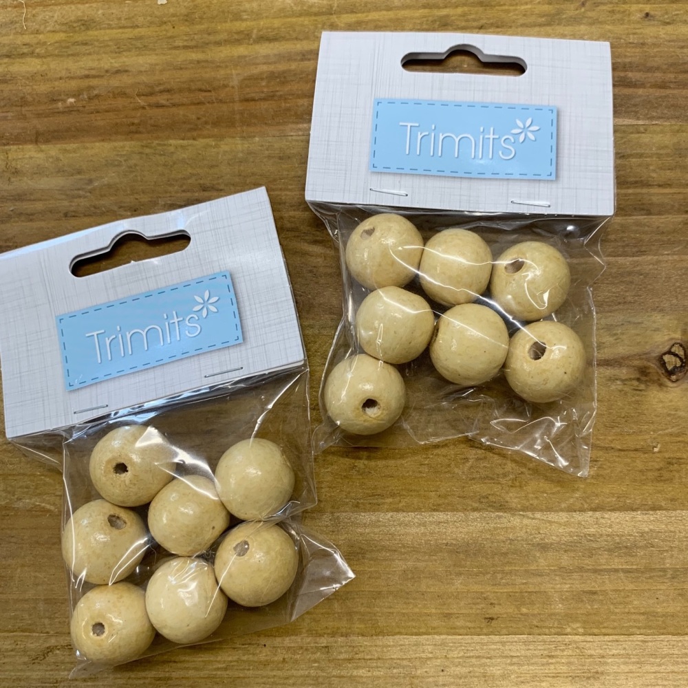 7 x 20mm Birch wooden beads 