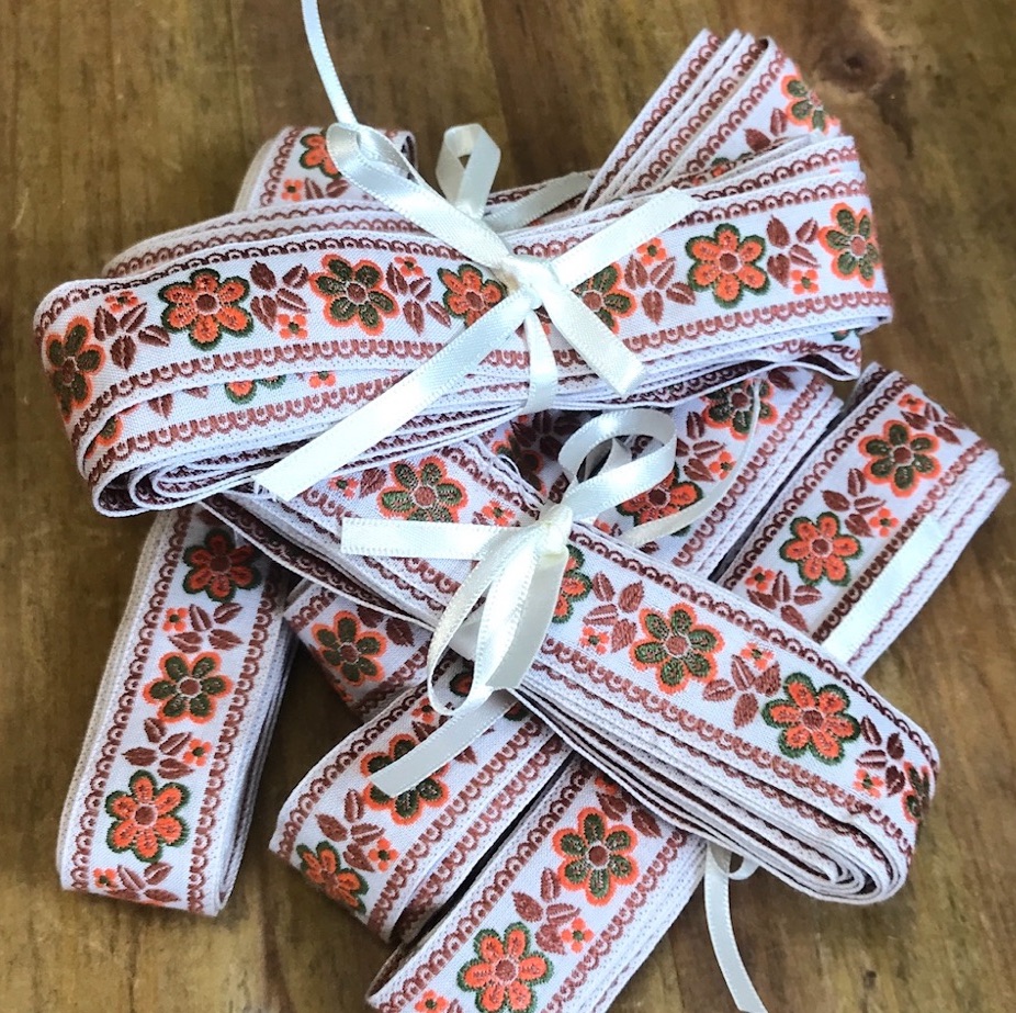 SPECIAL Retro Ribbon Bundle  - Orange Flowers 