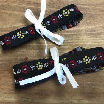 SPECIAL Retro Ribbon Bundle  - Black with red & yellow flowers 