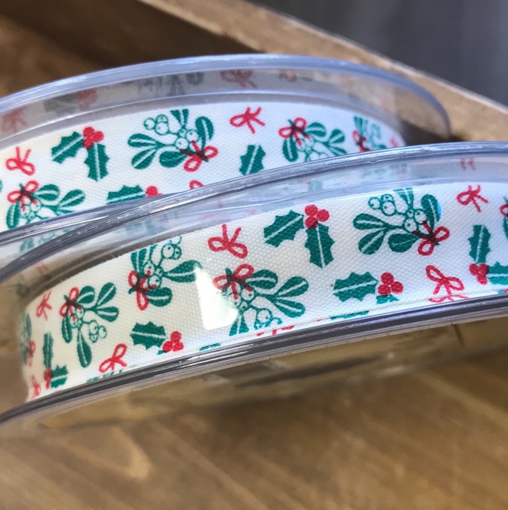 x Christmas Ribbon by the metre - Holly