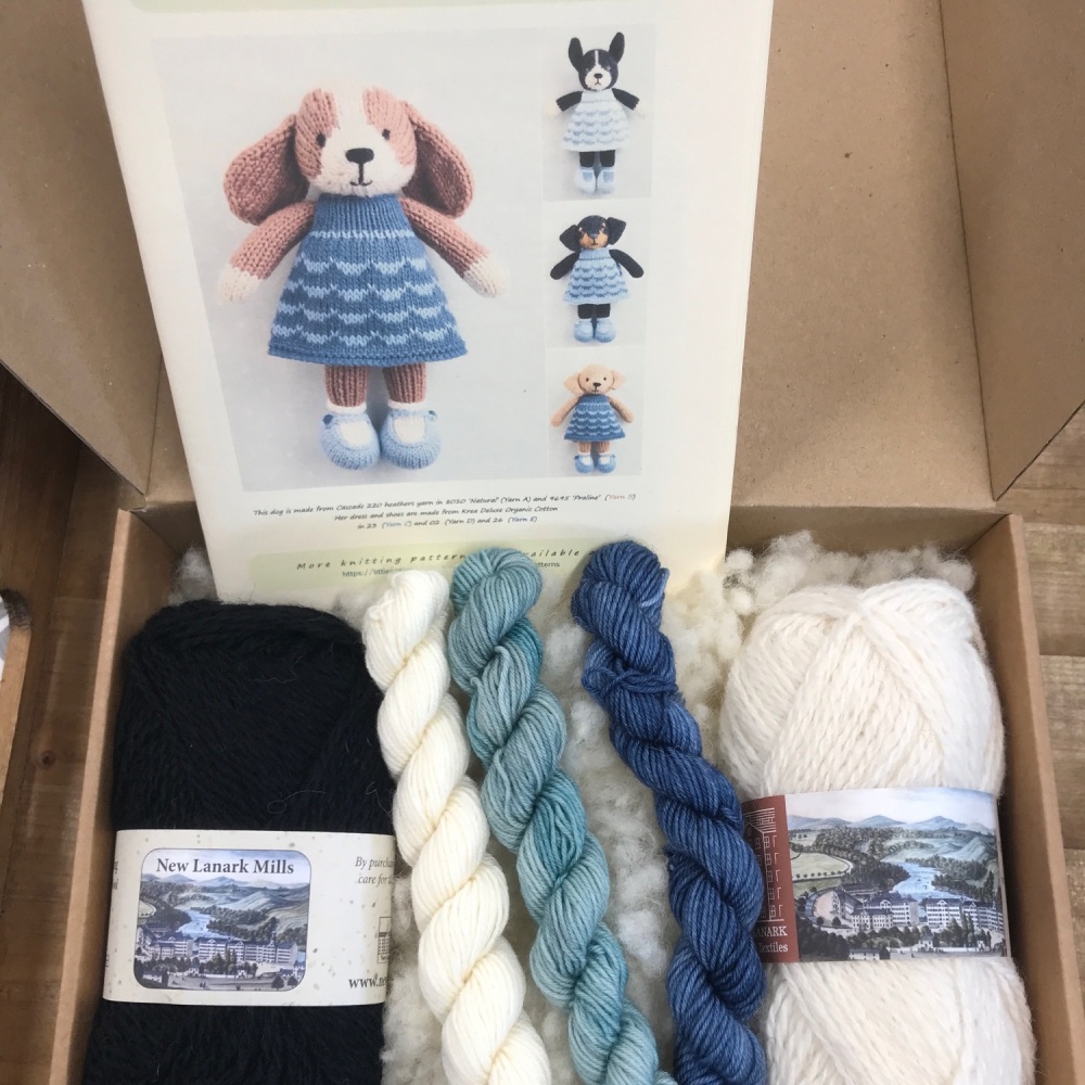 New Dog in a Dress with New Lanark DK - Black and White