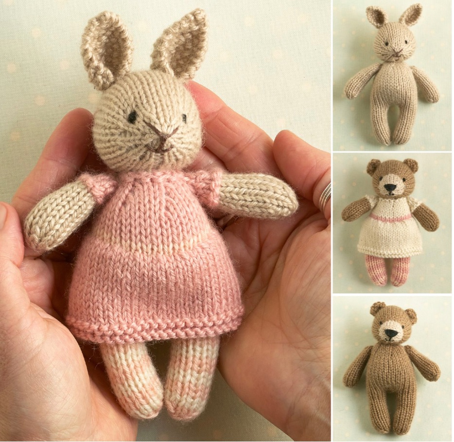 *****NEW***** Mini Mix & Match Bunny in a Dress kit with handyed DK Merino