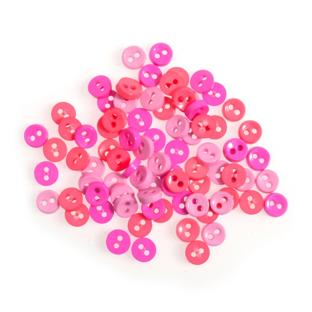 Diddy little buttons - bright pinks
