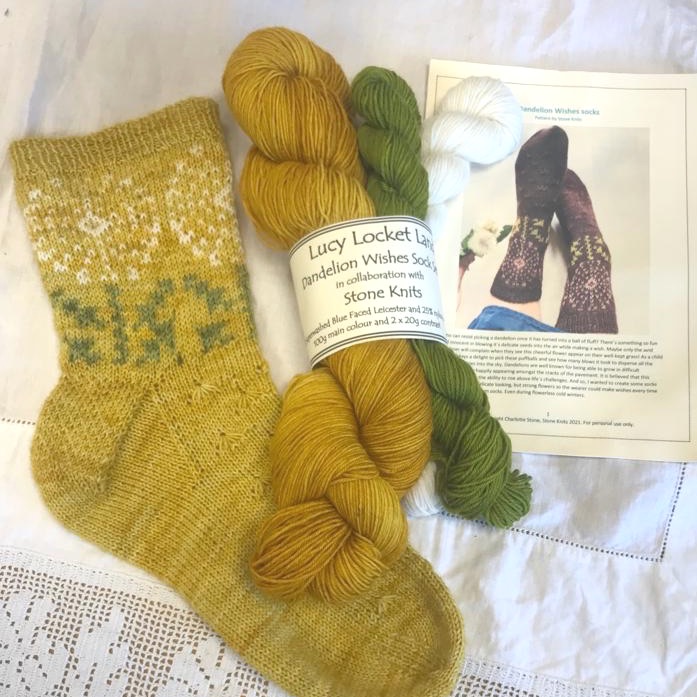 *New* Dandelion Wishes Sock Kit - sunshine yellow