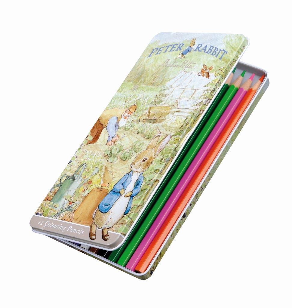 Peter Rabbit Pencil Tin with colouring pencils