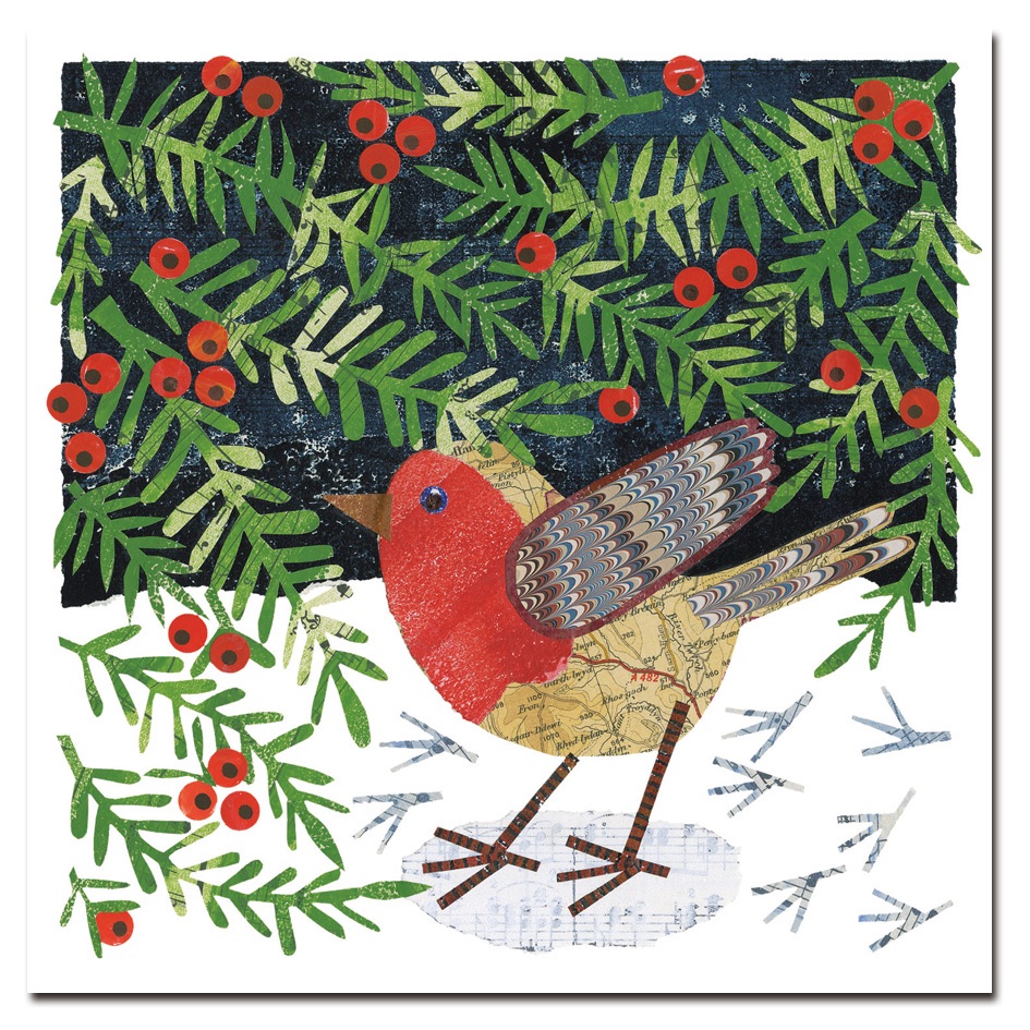 Robin & Yewberries Pack of 6 Christmas Cards
