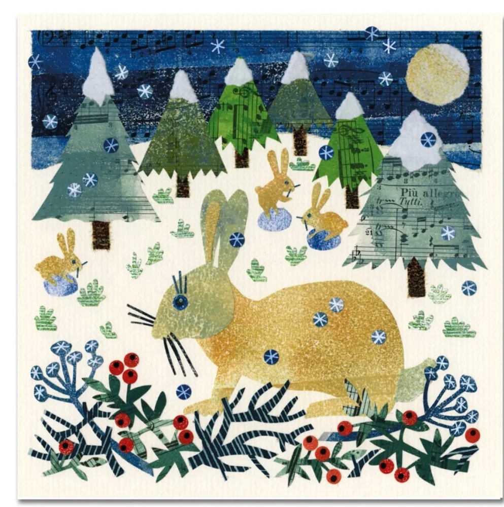 Rabbit in the Snow Pack of 6 Christmas Cards