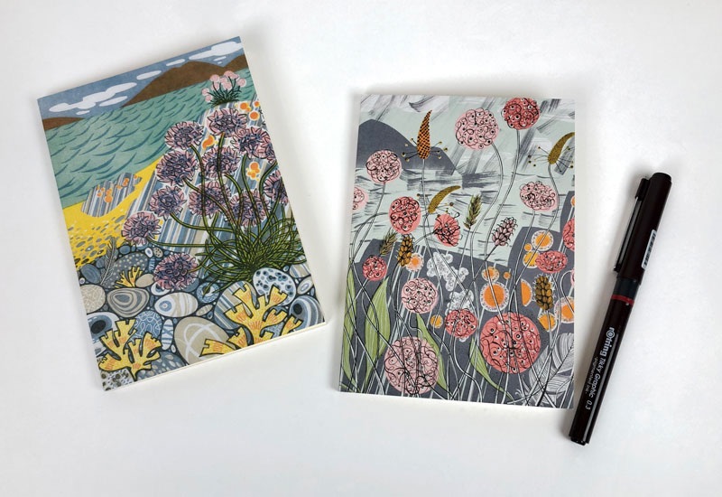 ***New*** 2 Angie Lewin Pocket Notebooks - Details from 'Pebble Shore' & 'L