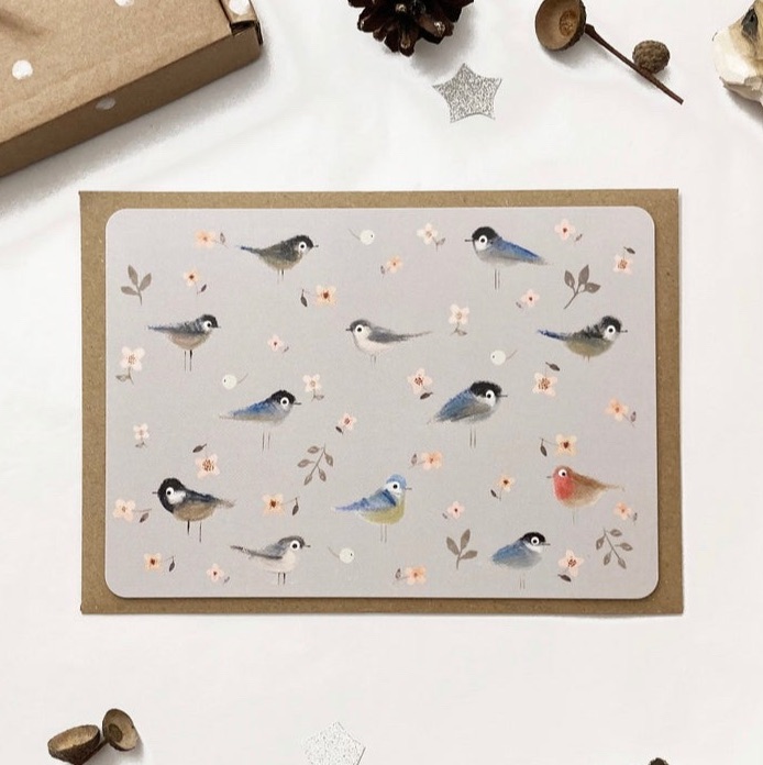 Birds Postcard by Nettle & Twig