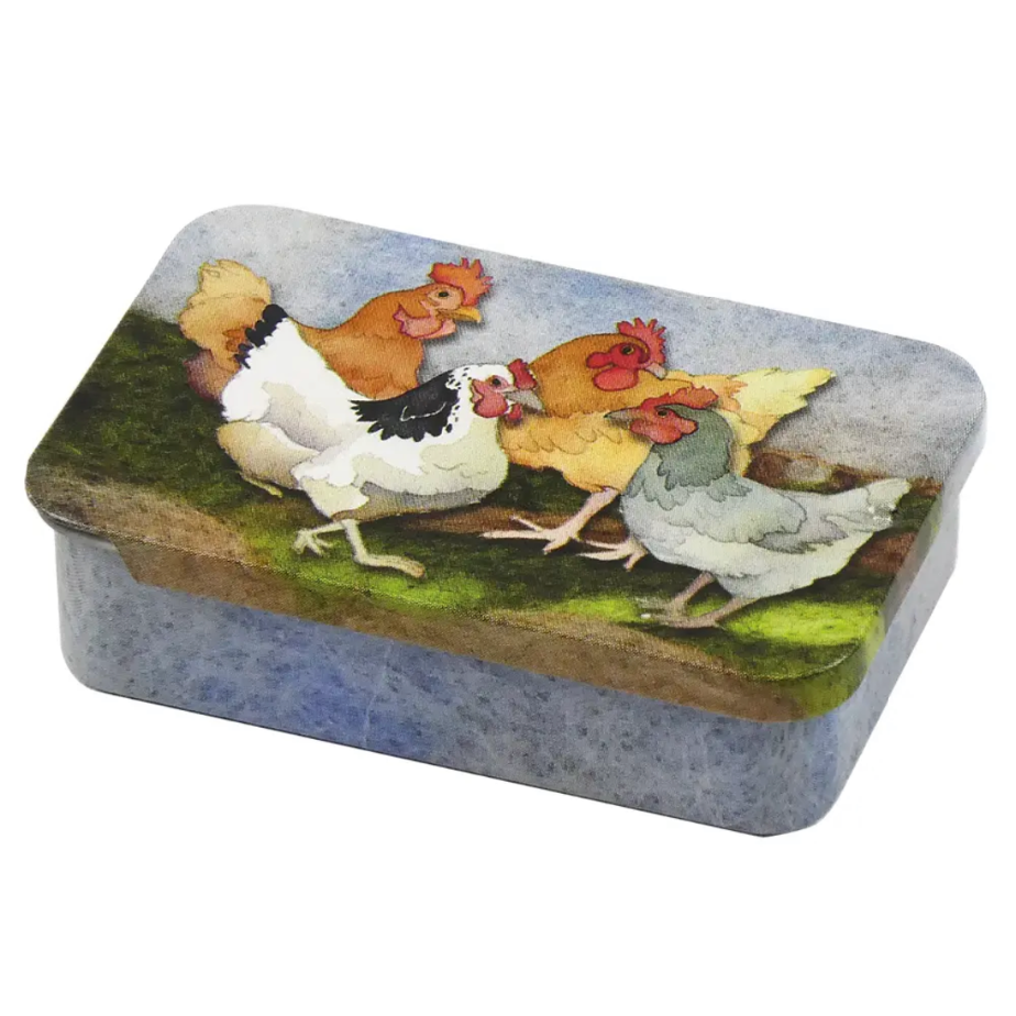 Felted Sheep - Chickens Pocket Tin