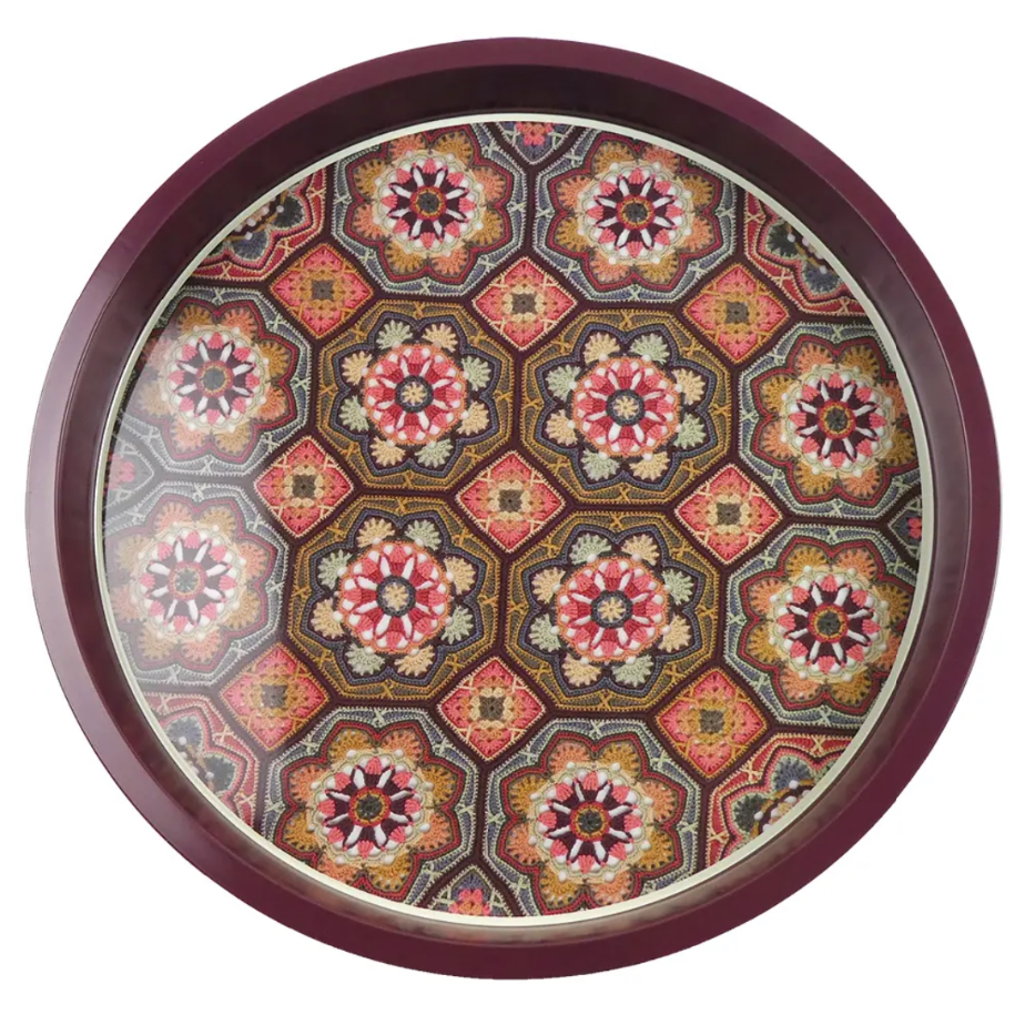 **New** Janie Crow Persian Tiles Round Tin Tray
