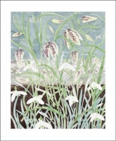Fritillaries and Snowdrops  by Angie Lewin blank card