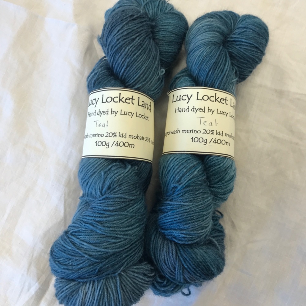 4ply Merino/mohair/nylon blend - Teal