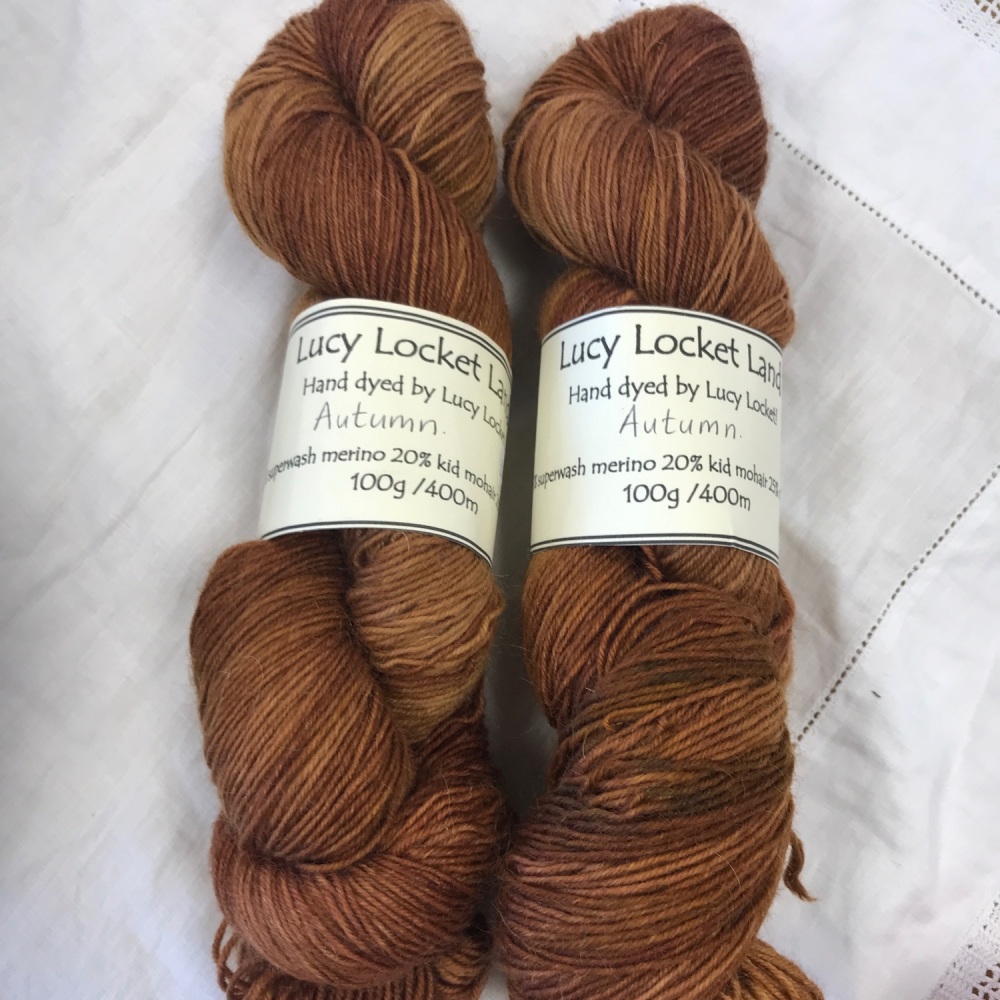 4ply Merino/mohair/nylon blend - Autumn